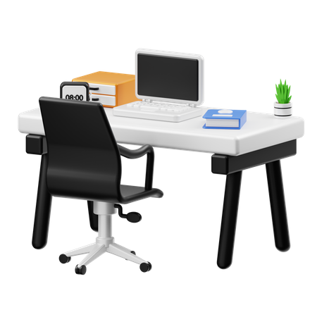 Computer Desk  3D Illustration