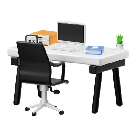 Computer Desk  3D Illustration