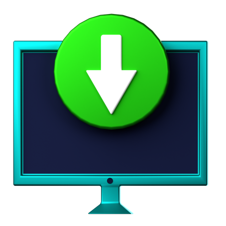 Computer Download  3D Icon