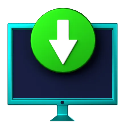 Computer Download  3D Icon