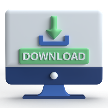 Computer Download  3D Icon