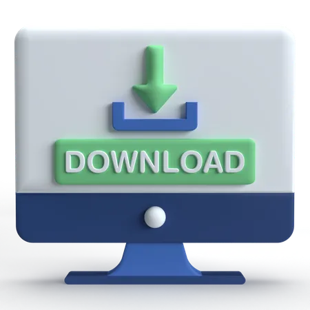 Computer Download  3D Icon