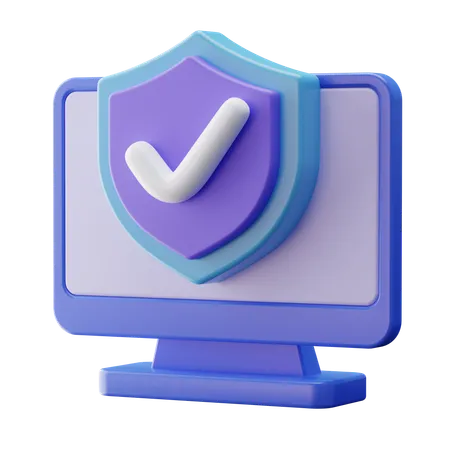 Computer Electronic Insurance  3D Icon