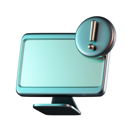 Computer Exclamation  3D Icon