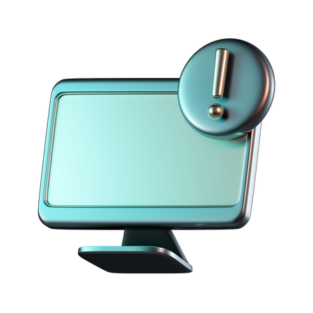 Computer Exclamation  3D Icon