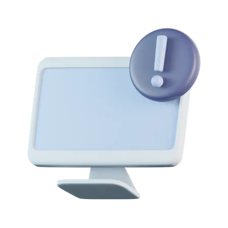 Computer Exclamation  3D Icon