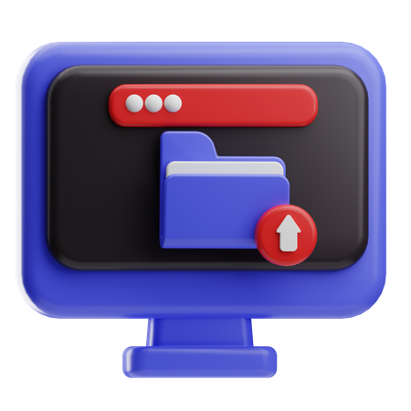 Computer Export Data  3D Icon