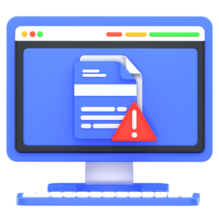 Computer File Warning  3D Icon