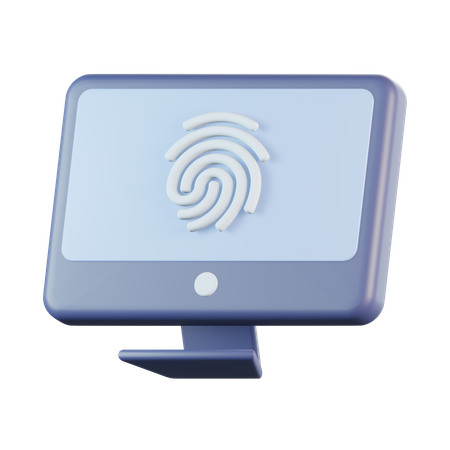 Computer Fingerprint  3D Icon