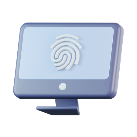 Computer Fingerprint  3D Icon