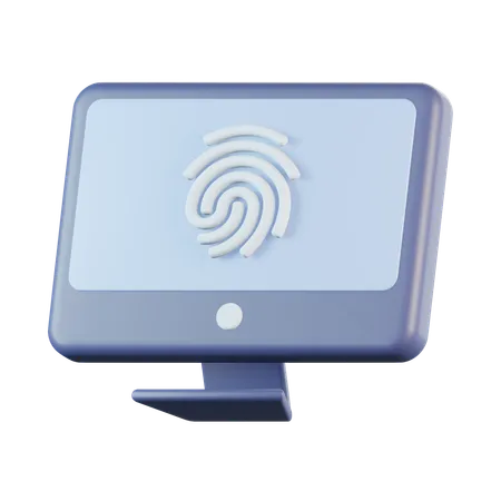 Computer Fingerprint  3D Icon