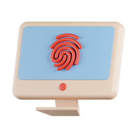 Computer Fingerprint  3D Icon