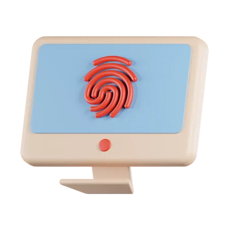 Computer Fingerprint  3D Icon