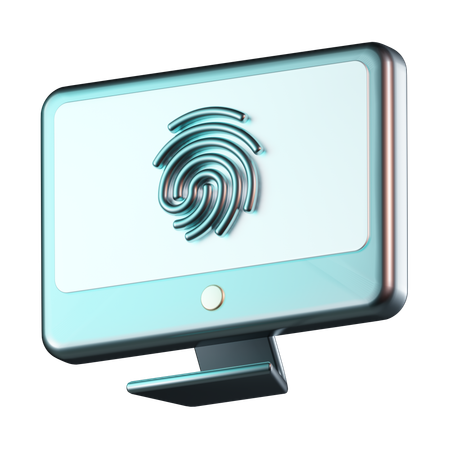 Computer Fingerprint  3D Icon