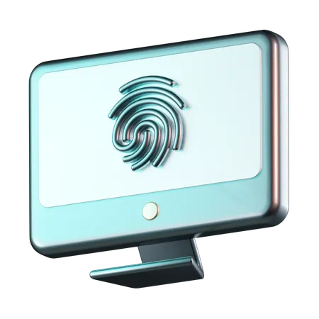 Computer Fingerprint  3D Icon