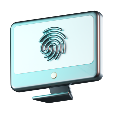 Computer Fingerprint  3D Icon