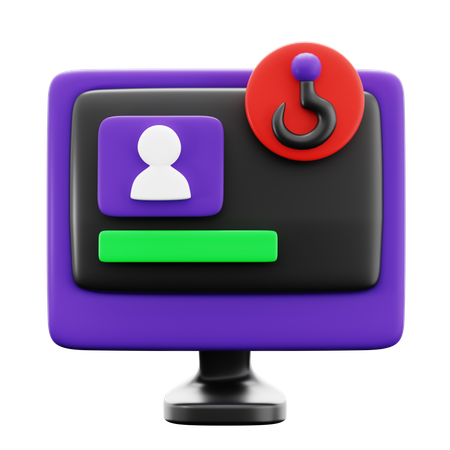 Computer Hacked  3D Icon
