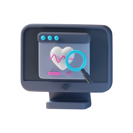 Computer Health Monitoring  3D Icon