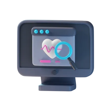 Computer Health Monitoring  3D Icon