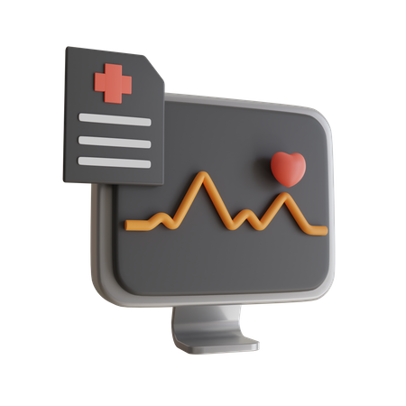 Computer Health Monitoring  3D Icon