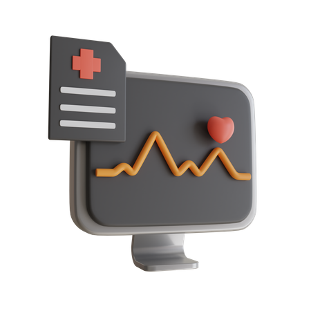 Computer Health Monitoring 3D Icon