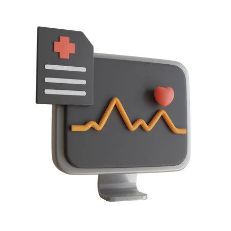 Computer Health Monitoring  3D Icon