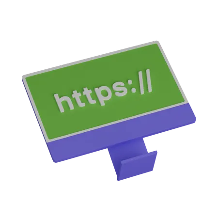 Computer Https 3D Icon