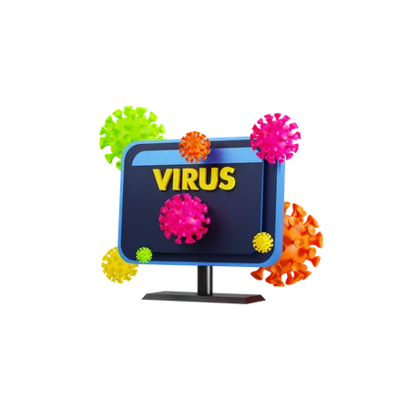 Computer Infected Virus 3D Icon