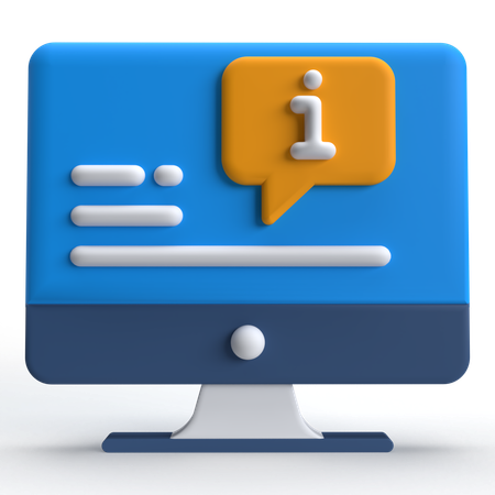 Computer Info  3D Icon