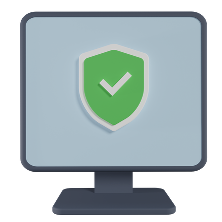 Computer insurance  3D Icon