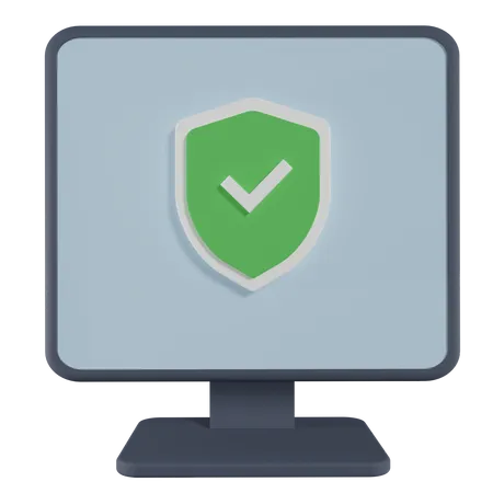 Computer insurance  3D Icon