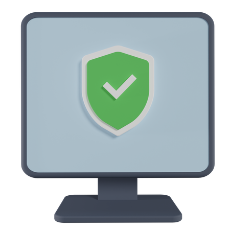 Computer insurance 3D Icon