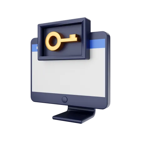 Computer Key  3D Illustration