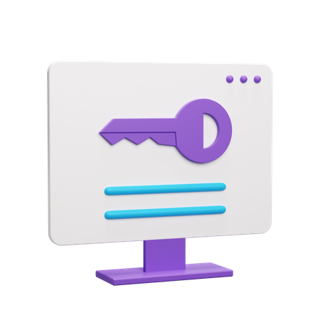 Computer Key  3D Illustration