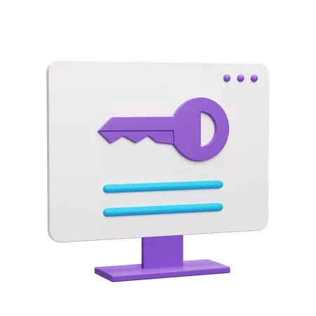 Computer Key  3D Illustration