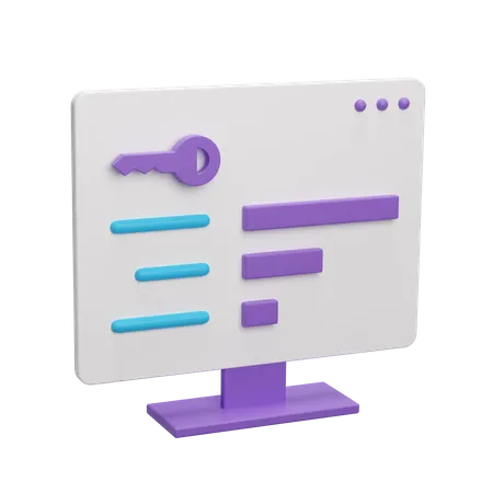 Computer Key List  3D Icon