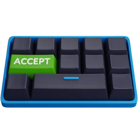 3 D Illustration Computer Keyboard With Accept Key 3D Icon