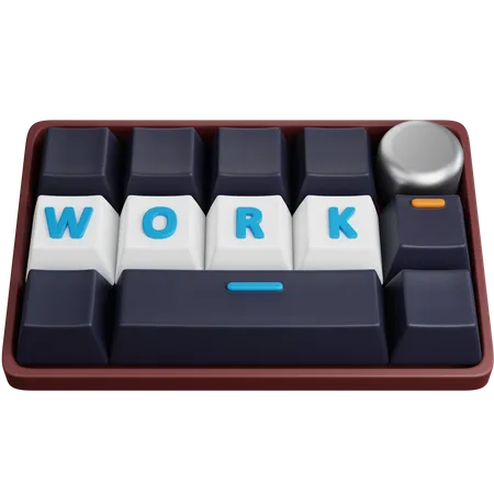 3 D Illustration Computer Keyboard With Work Key 3D Icon