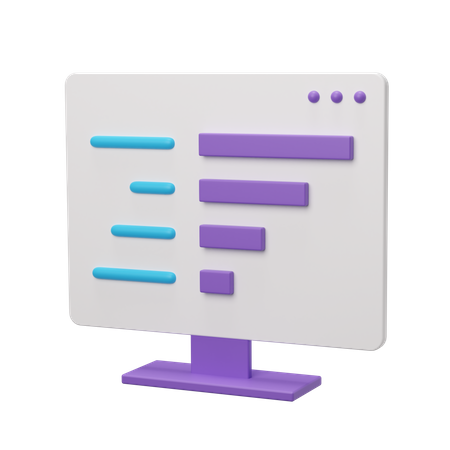 Computer List  3D Icon