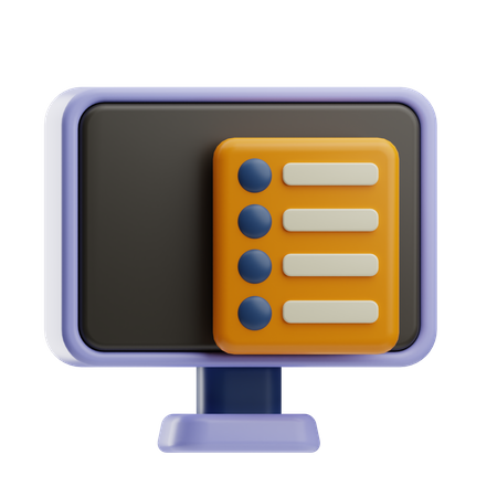 Computer List  3D Icon