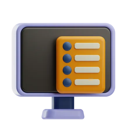 Computer List  3D Icon