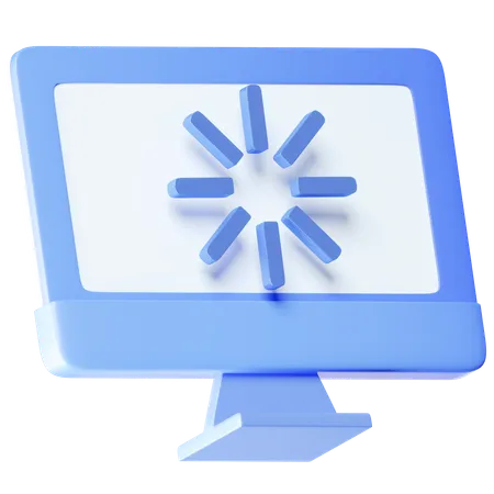 An Icon Combining A Loading Symbol With A Monitor Suitable For Displaying Data Loading Or Processing Visuals 3D Icon