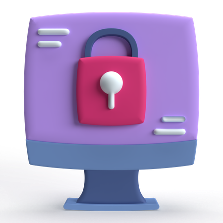 Computer Lock  3D Icon