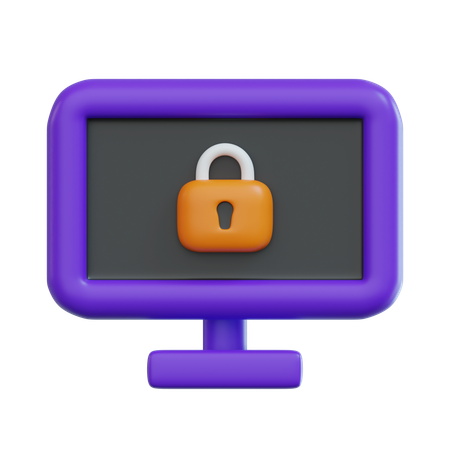 컴퓨터 잠금  3D Icon