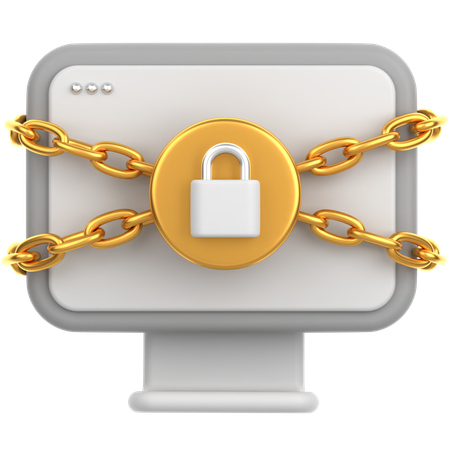 Computer lock  3D Icon