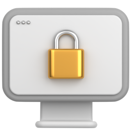 Computer lock  3D Icon