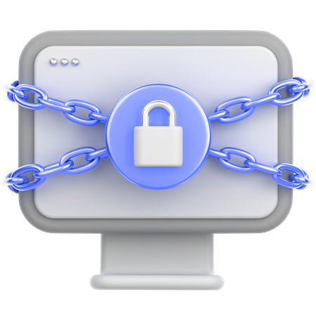 Computer lock  3D Icon