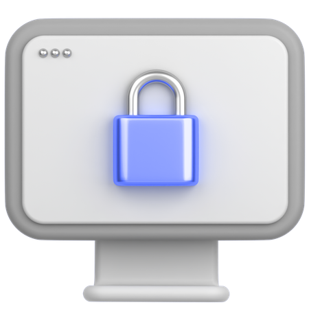 Computer lock  3D Icon