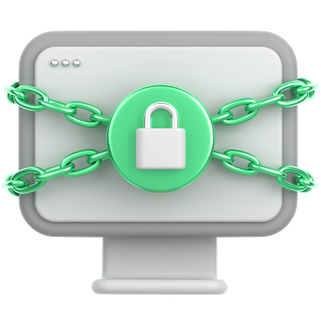 Computer lock  3D Icon
