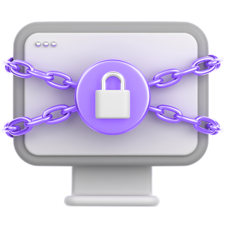 コンピュータロック  3D Icon